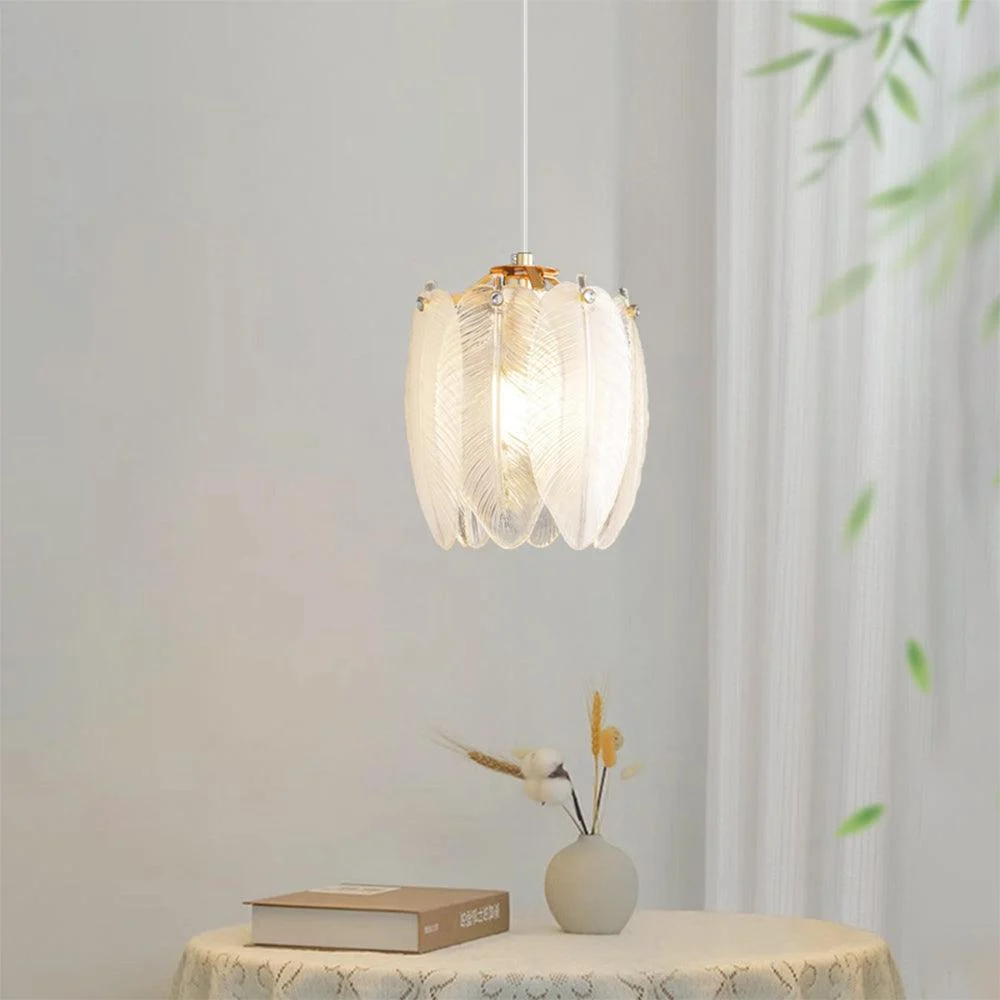 French Style Feather Glass Pendant Lamp -  - #tag1#