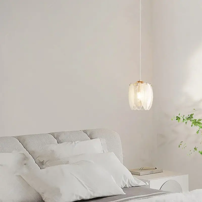 French Style Feather Glass Pendant Lamp tag1