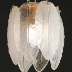 French Style Feather Glass Pendant Lamp tag1
