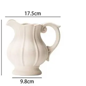French Style White Ceramic Farmhouse Vase - 