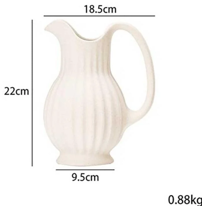 French Style White Ceramic Farmhouse Vase -