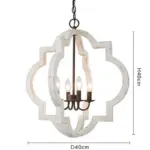 French Vintage Wooden Chandelier Lighting for Living room Bedroom Decor