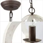 French Vintage Wooden Chandelier Lighting for Living room Bedroom Decor