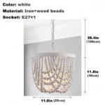 French Vintage Wooden Chandelier Lighting for Living room Bedroom Decor