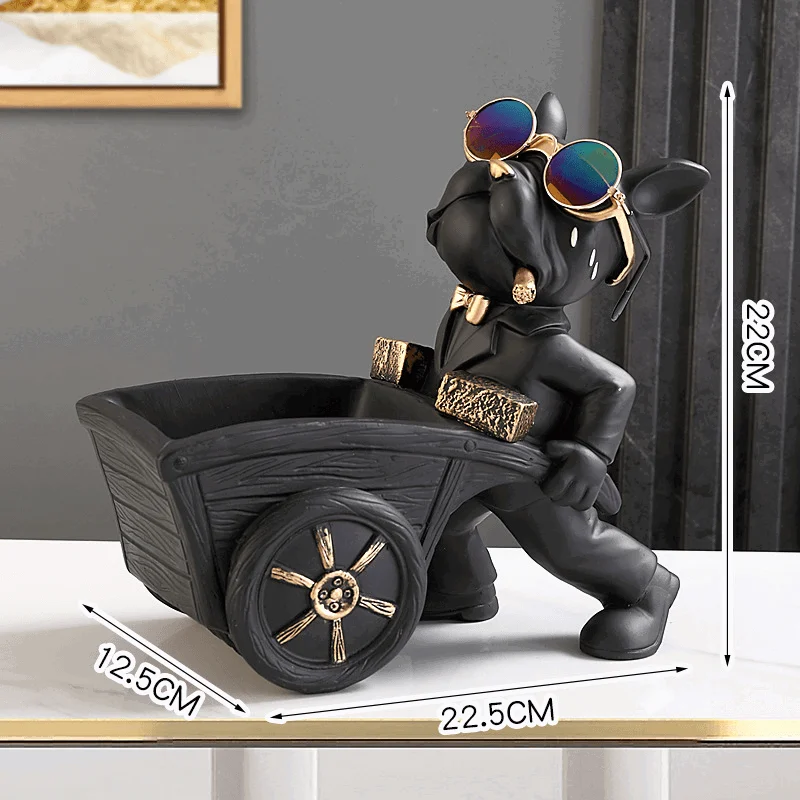 Frenchie Pushing A Cart Decoration Storage - 