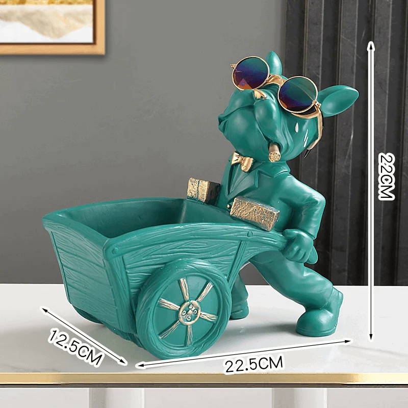 Frenchie Pushing A Cart Decoration Storage -