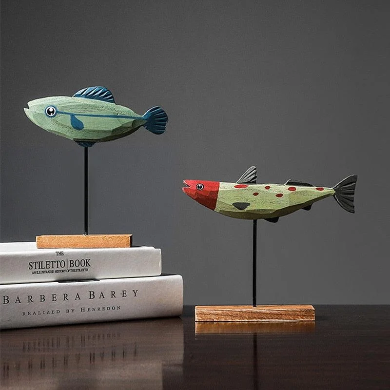 Freshwater Fish Hand-Crafted Wooden Sculpture -