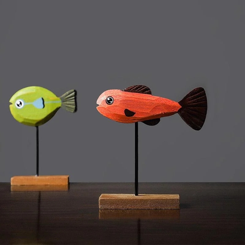 Freshwater Fish Hand-Crafted Wooden Sculpture -