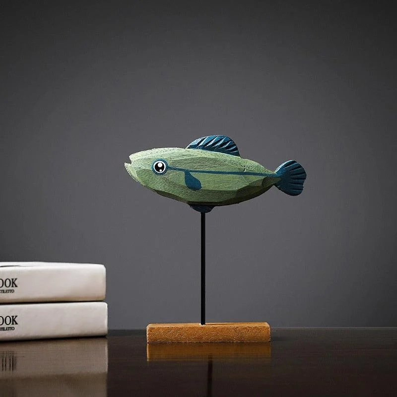 Freshwater Fish Hand-Crafted Wooden Sculpture -