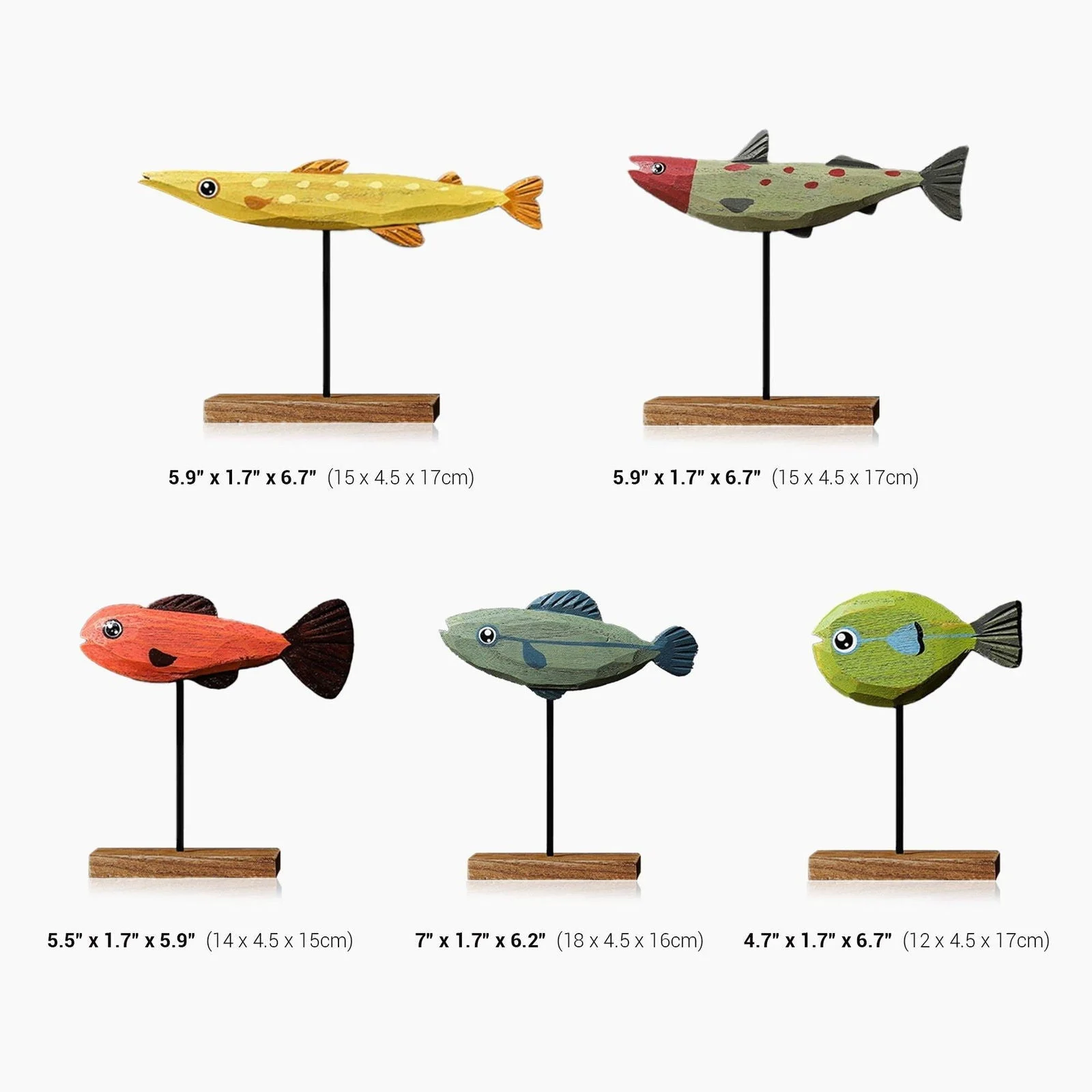 Freshwater Fish Hand-Crafted Wooden Sculpture -