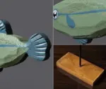 Freshwater Fish Hand Crafted Wooden Sculpture