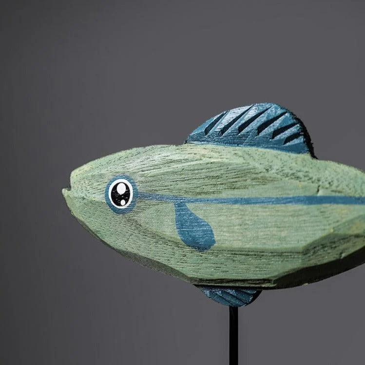 Freshwater Fish Hand-Crafted Wooden Sculpture -