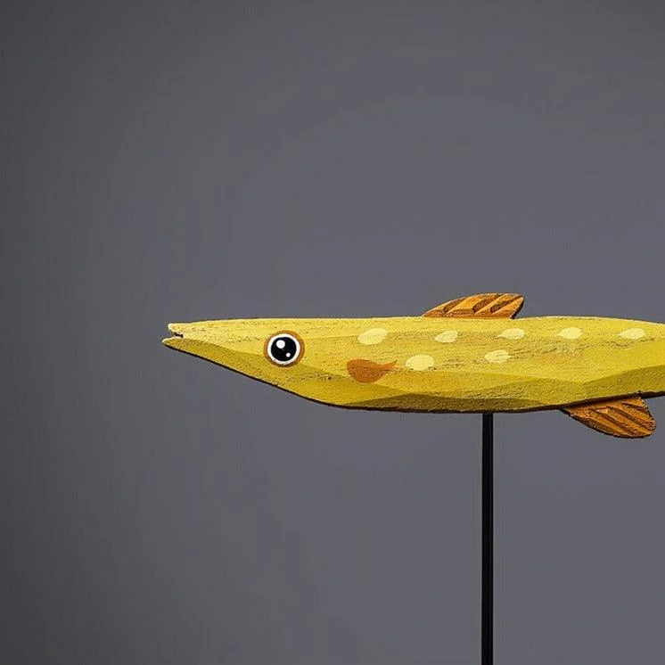 Freshwater Fish Hand-Crafted Wooden Sculpture -