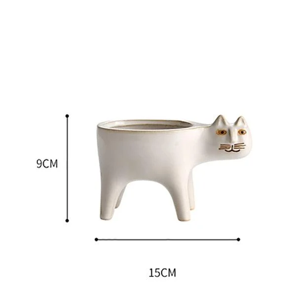 Frisky Kitty Ceramic Pot -