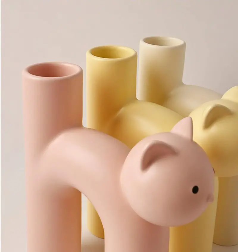 Frisky Kitty Tube Vase