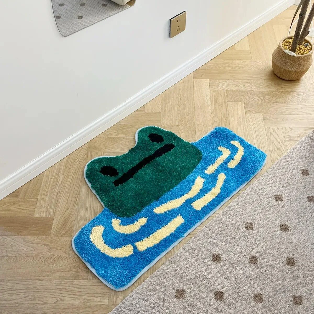 Frog In The Water Hand-Crafted Rug -