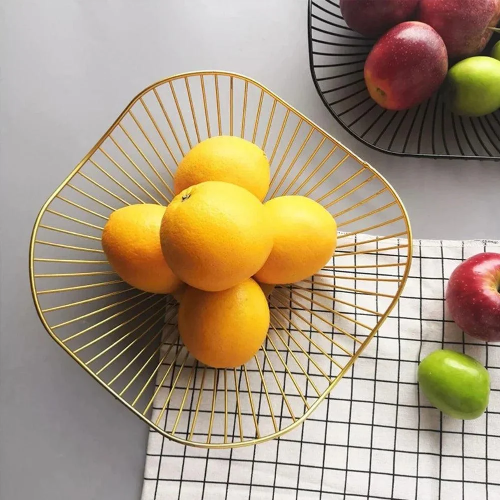 Fruit Basket - Iron - Hollow Drain Basket - Living Room Decor -  - #tag1#