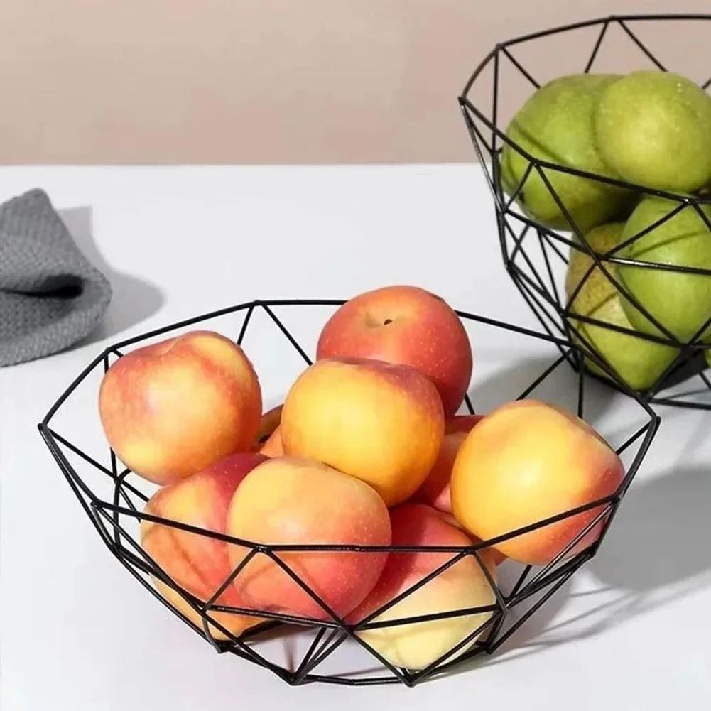 Fruit Basket - Iron - Hollow Drain Basket - Living Room Decor -  - #tag1#