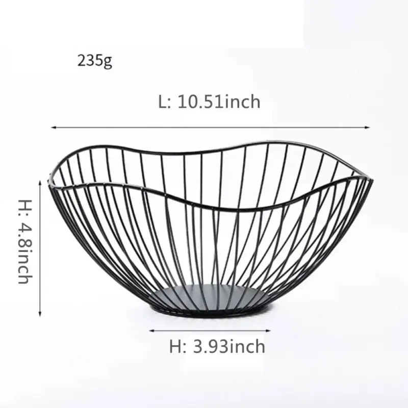 Fruit Basket Iron Hollow Drain Basket Living Room Decor tag1