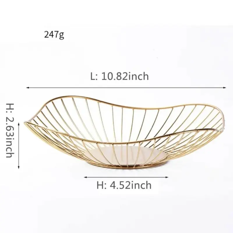 Fruit Basket Iron Hollow Drain Basket Living Room Decor tag1