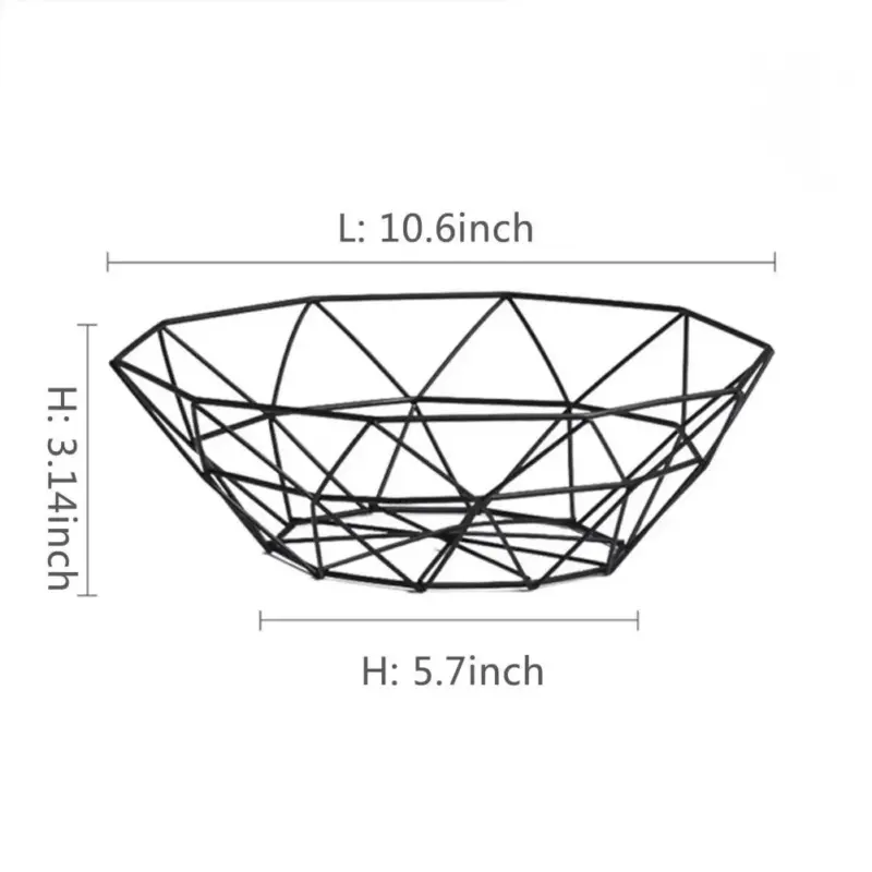 Fruit Basket Iron Hollow Drain Basket Living Room Decor tag1