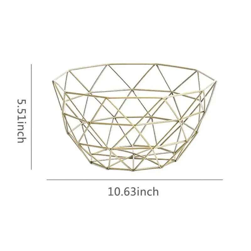 Fruit Basket Iron Hollow Drain Basket Living Room Decor tag1