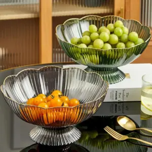 Fruit Basket - Multifunctional - Clear Plastic - With Drainable Bottom
