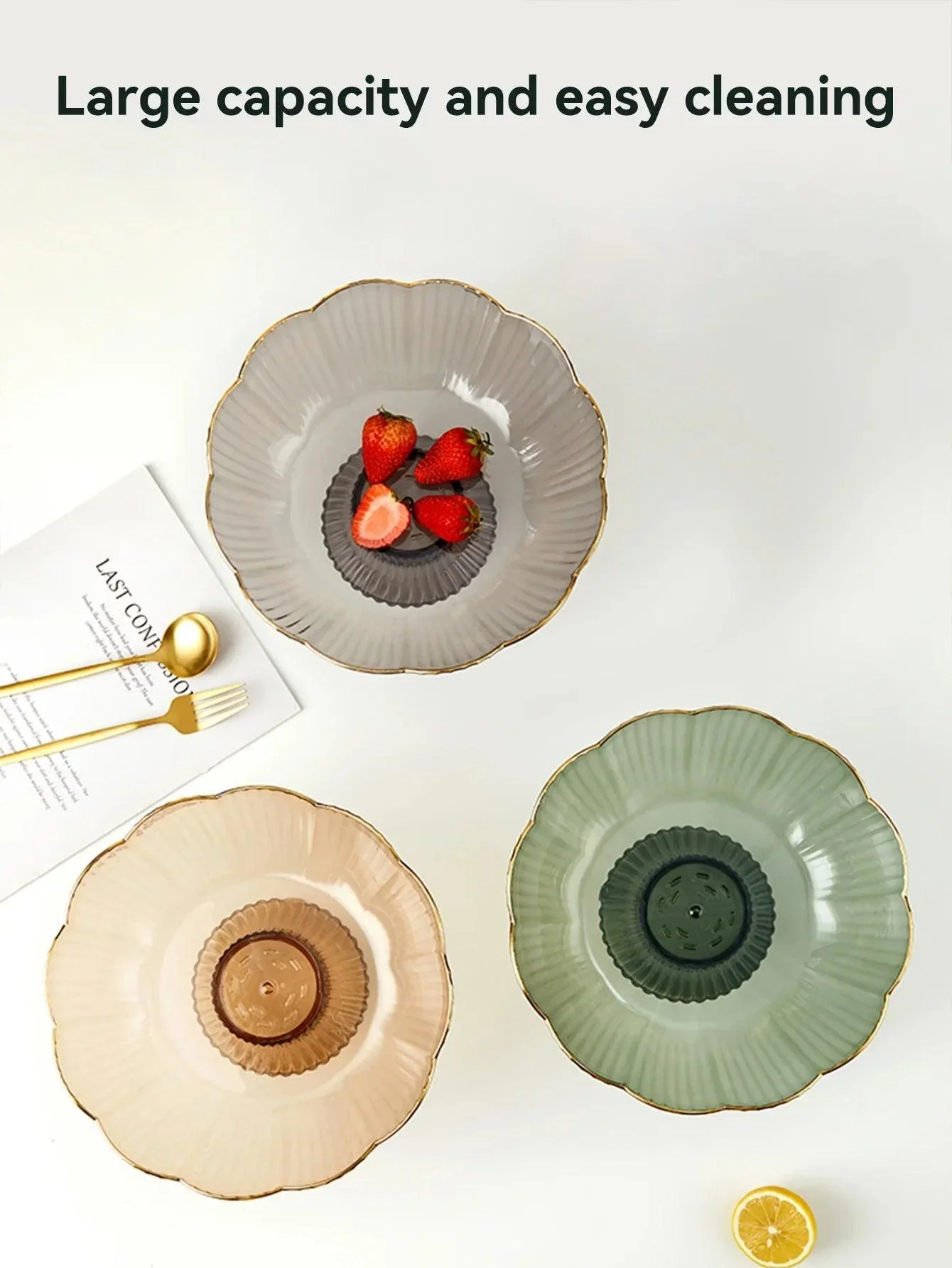 Fruit Basket - Multifunctional - Clear Plastic - With Drainable Bottom -  - #tag1#