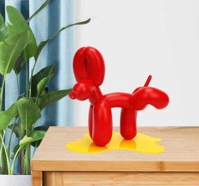 Funny Air Balloon Dog Peeing Statue -