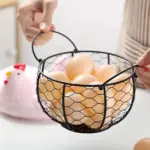 Funny Ceramic Hen Egg Storage Basket