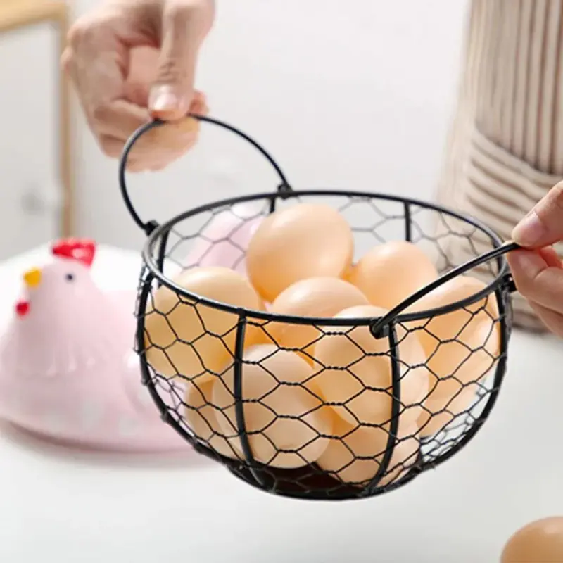 Funny Ceramic Hen Egg Storage Basket