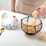Funny Ceramic Hen Egg Storage Basket