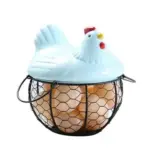 Funny Ceramic Hen Egg Storage Basket