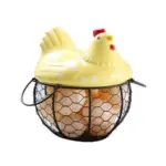 Funny Ceramic Hen Egg Storage Basket