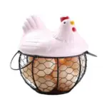 Funny Ceramic Hen Egg Storage Basket