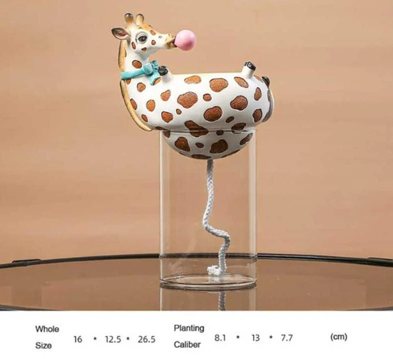 Funny Giraffe Zebra Vase Fish Tank -