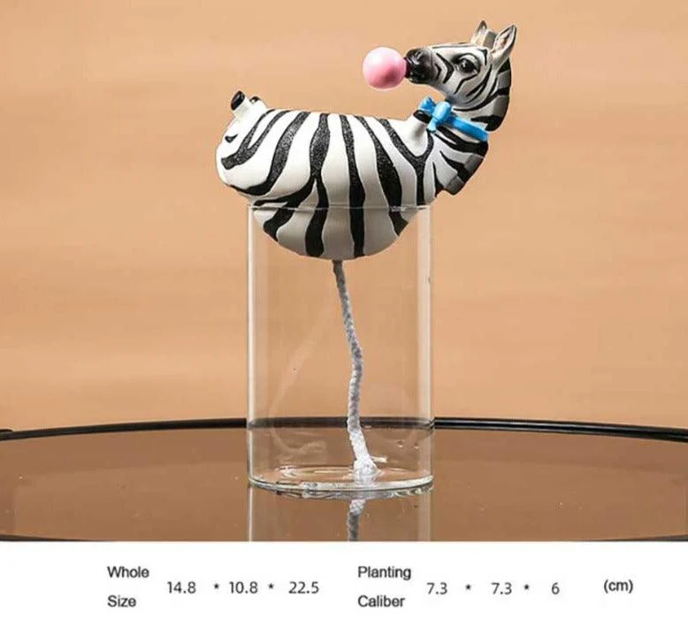 Funny Giraffe Zebra Vase Fish Tank -