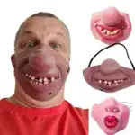 Funny Half Face Horrible Masks Halloween Cosplay Props tag1