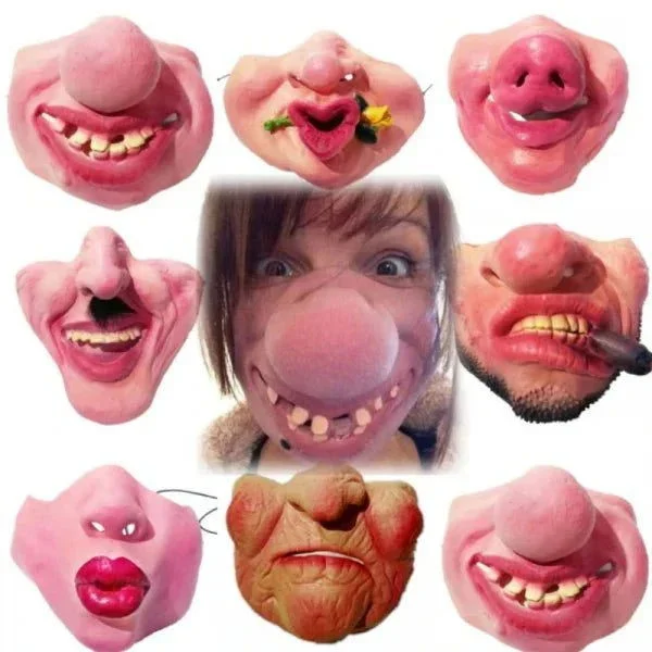 Funny Half Face Horrible Masks -  Halloween Cosplay Props -  - #tag1#