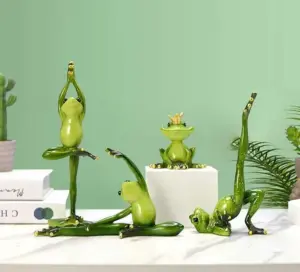 Funny Meditating Yoga Frog Statue