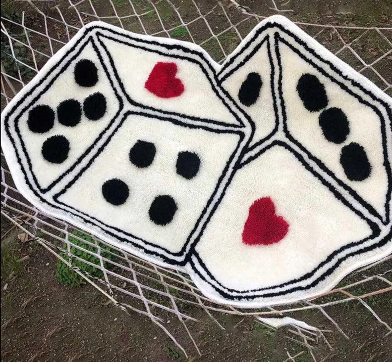 Funny Playroom Tufted Dice Rug -