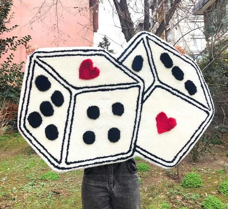 Funny Playroom Tufted Dice Rug -