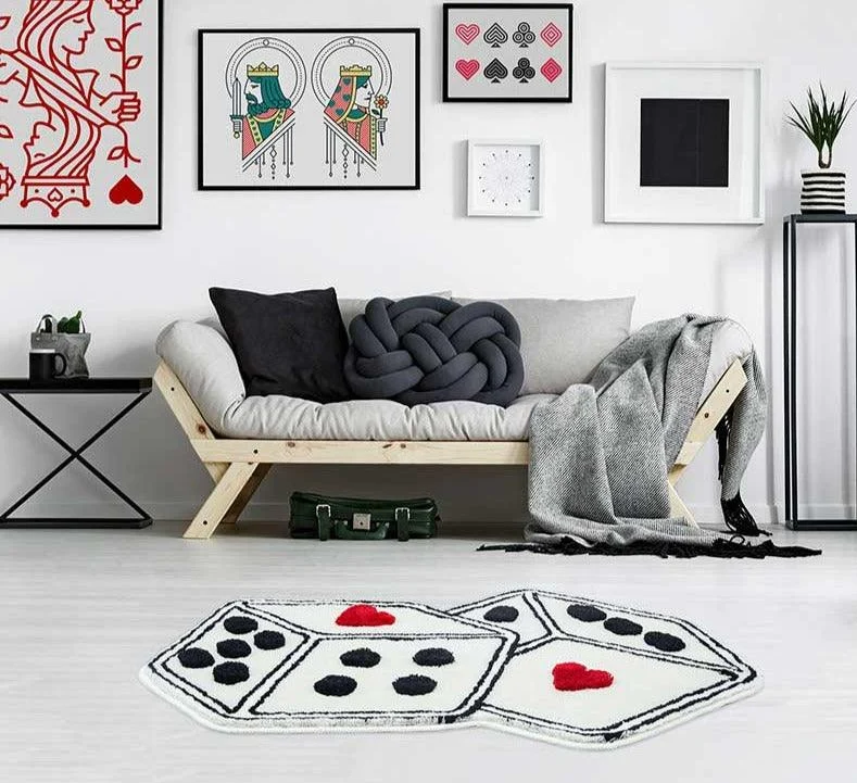 Funny Playroom Tufted Dice Rug -