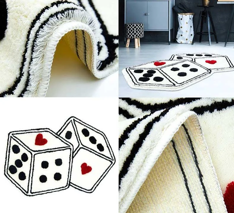 Funny Playroom Tufted Dice Rug -