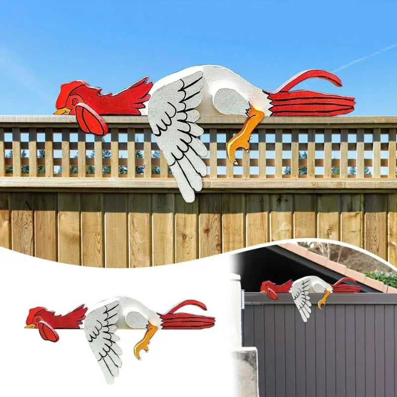 Funny Resting Rooster Nice garden decoration tag1