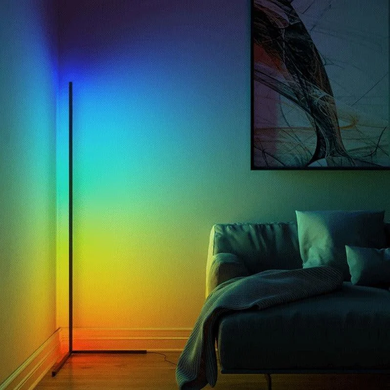 Futuristic RGB Corner Floor LED Light: Transform Your Space with Color -