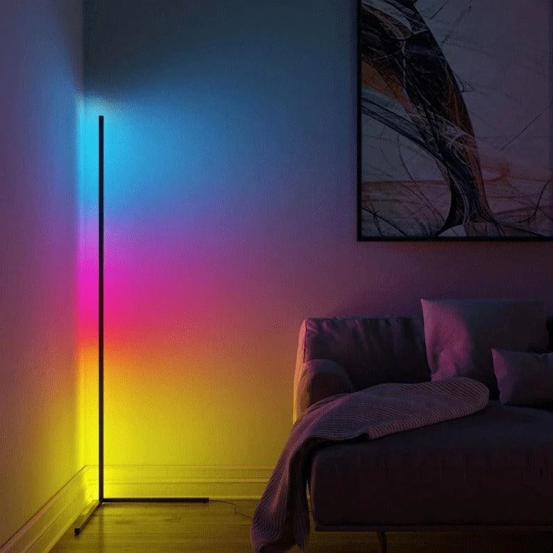 Futuristic RGB Corner Floor LED Light: Transform Your Space with Color -