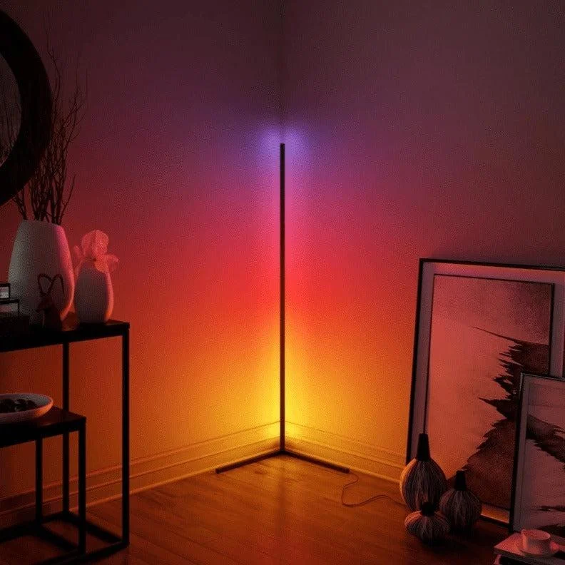 Futuristic RGB Corner Floor LED Light: Transform Your Space with Color -