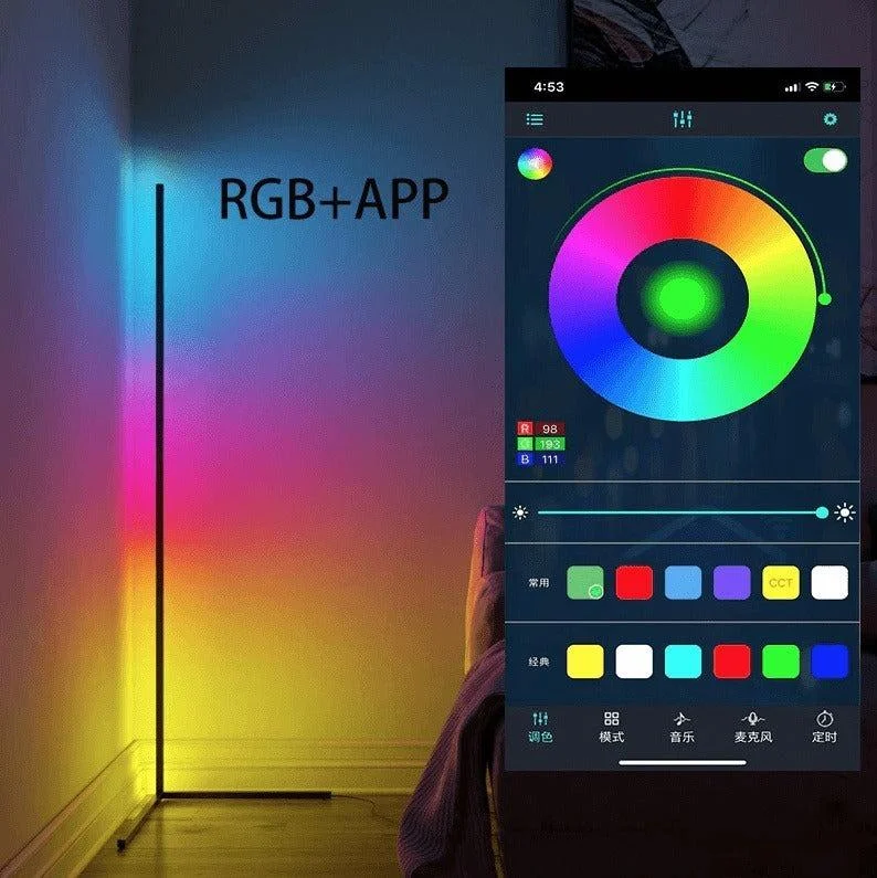 Futuristic RGB Corner Floor LED Light: Transform Your Space with Color -