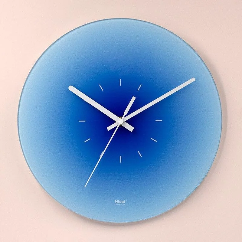 Ghkfjoylove Nordic Sunset Wall Clock Celebrity Ins Light Luxury Living Room Punch Free Creative Decoration Mute